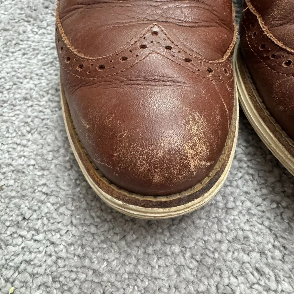 Cole Haan Lunar Grand Wingtip Oxford Leather Comfort Dress Shoes Mens 7 Brown